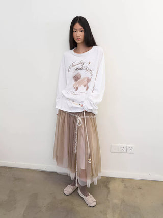 [NeverSeez] Pleated Mesh Skirt