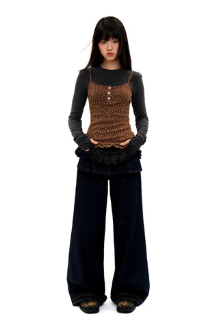 [Moromoro2] Floral Lace Hem Camisole