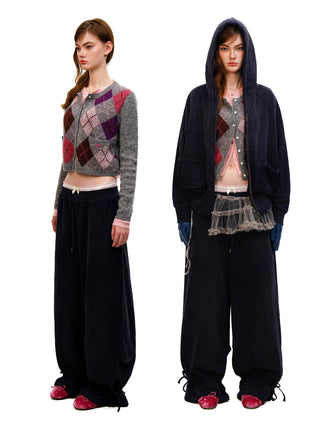 [Moromoro2] Combed Cotton Lace Hoodie &  Sweatpants