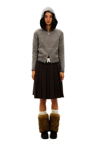 [Moromoro2] Faux Spliced Pleated Skirt