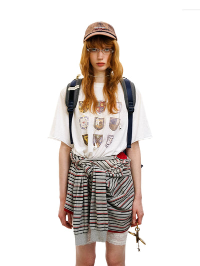 [moromoro2] Snowflake Texture Loose T-shirt