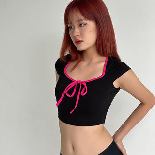 sweet short -sleeved top