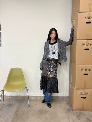 [NeverSeez] Crescent Dot Patchwork Sling Dress