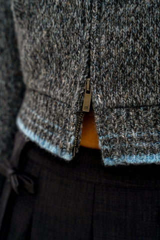 [Moromoro2] Bow Zip Hooded Cardigan