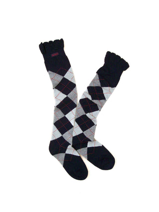 [Moromoro2] Argyle Lace Mid-calf Socks