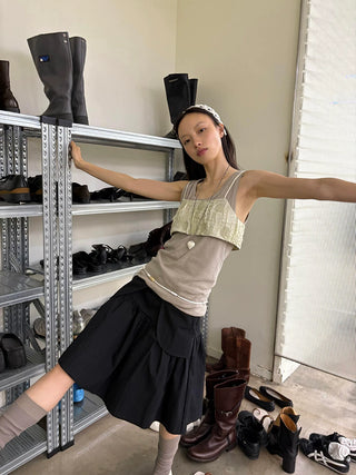 [NeverSeez] A-line Utility Skirt