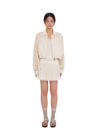 [moromoro2] Semi-Sheer Checkered Lightweight  Jacket