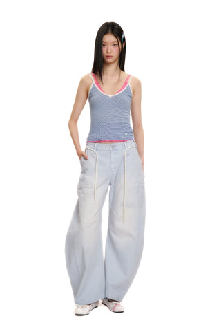 [moromoro2] Distressed Saber-Cut Cotton  Pants