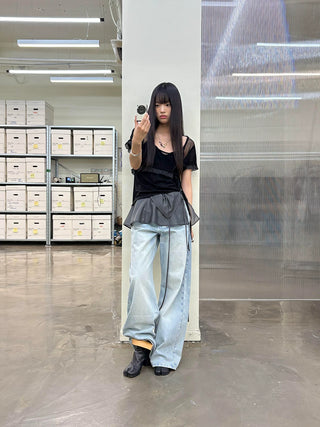 [NeverSeez] Layered Lace T-shirt