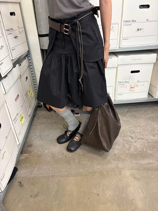 [NeverSeez] A-line Utility Skirt