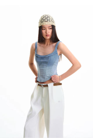 [NOTAWEAR] Denim Fishtail Sleeveless top