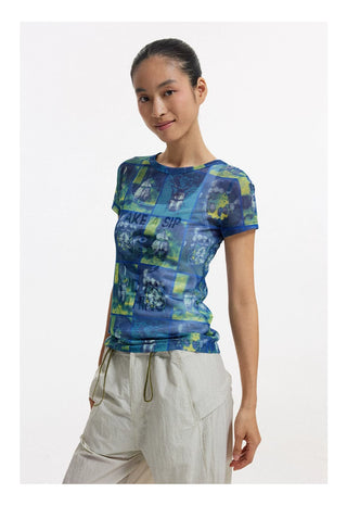 [CONP] Graphics Slim Fit Mesh T-shirt