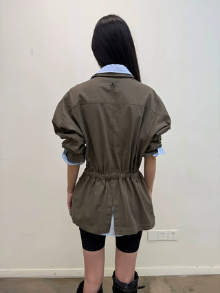 [NeverSeez] Washed Lapel Workwear Jacket