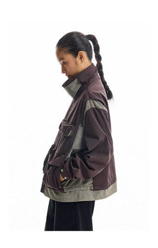 [CONP] Multi-pocket Spliced Jacket