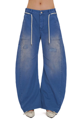 [moromoro2] Distressed Saber-Cut Cotton  Pants