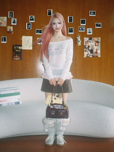 [Moromoro2] Fair Isle Faux Two-piece Top
