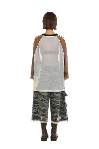 [Moromoro] V-neck Jersey Cutout T-shirt