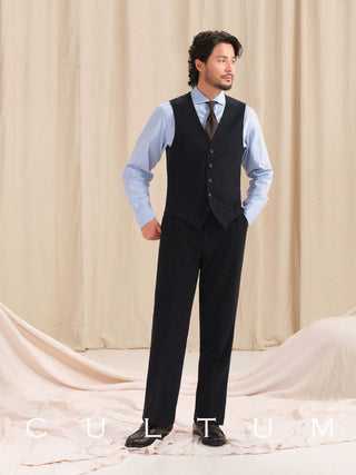 [CULTUM] Herringbone Brushed Flannel Suit Vest