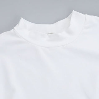 Long sleeve crewneck patchwork hollow out cut out top