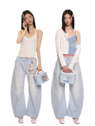 [moromoro2] Distressed Saber-Cut Cotton  Pants