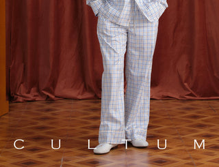 [CULTUM] Piped Plaid Cotton Pajama