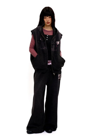 [Moromoro2] Distressed Star Applique  Sweatpants
