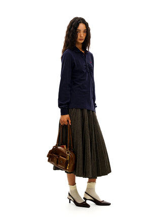 [Moromoro2] Embroidered Polo Top