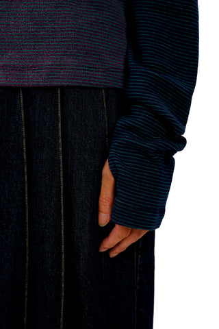 [Moromoro2] Gradient Striped Thumb Hole  T-shirt