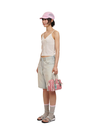 [moromoro2] Lace Trim Cami Top