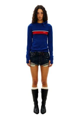 [Moromoro2] Bow Stripe Sweater