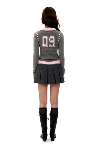 [Moromoro2] Star Jacquard Faux Two-piece Knit  Top