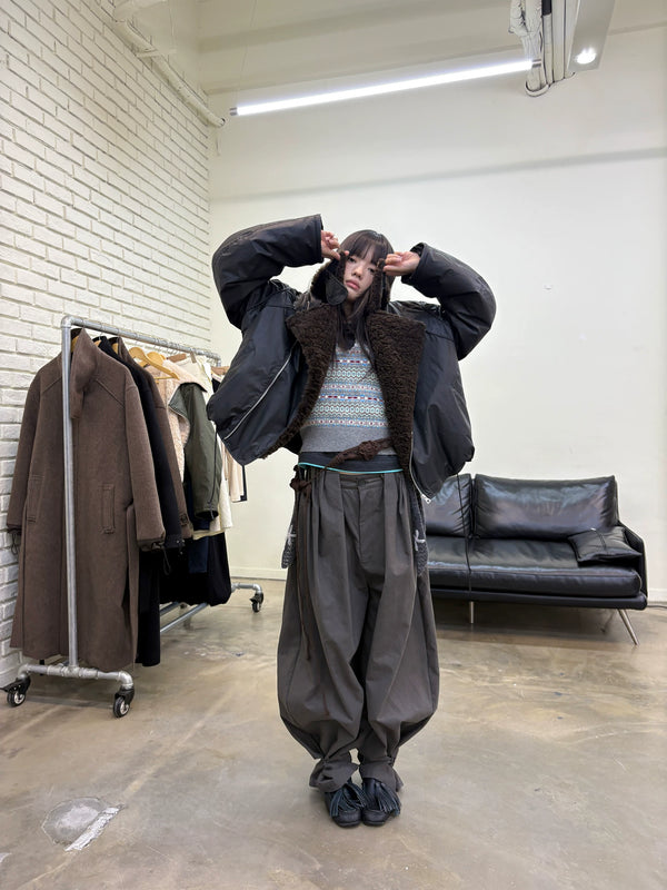 [NEVERSEEZ] Fair Isle Knit Halter Vest