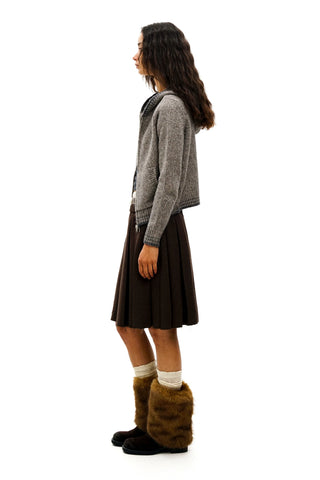 [Moromoro2] Bow Zip Hooded Cardigan