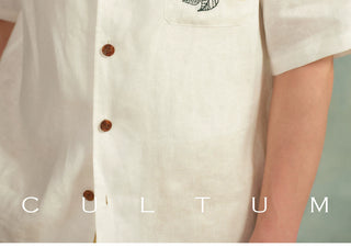 [CULTUM] Linen Cuban Collar Shirt