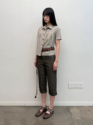 [NeverSeez] Pleated Short-Sleeve Shirt