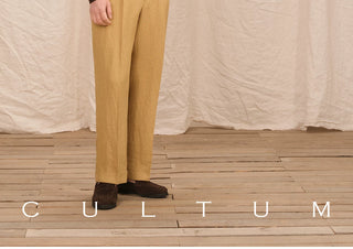 [CULTUM] Linen Double Pleated Trousers