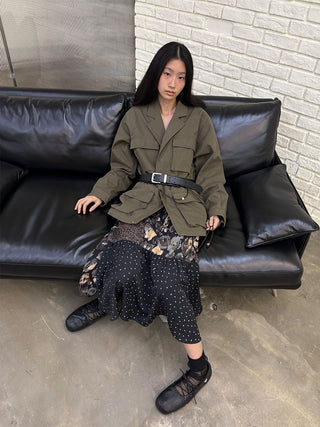 [NeverSeez] Washed Lapel Workwear Jacket