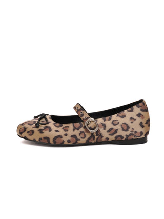 [moromoro2] Satin Leopard Ballet Flats