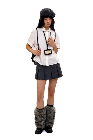 [Moromoro2] Faux Three-piece Pleated Skirt