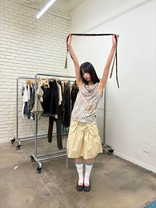 [NeverSeez] A-line Utility Skirt