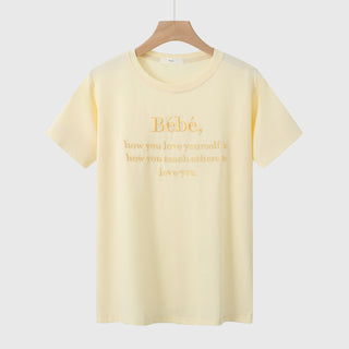 Embroidery round neck T -shirt