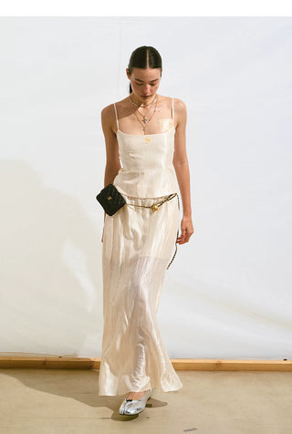 [NOTAWEAR] Faux Two-piece Cutout Sling  Dress