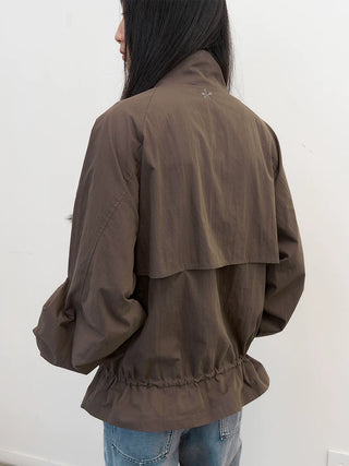 [NeverSeez] Stand Collar Drawstring Jacket
