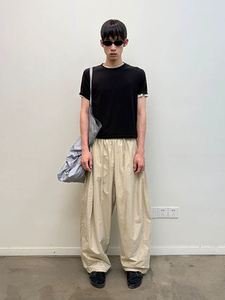 [NeverSeez] Lyocell-Wool Solid T-Shirt