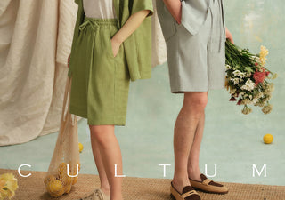 [CULTUM] Wave Texture Drawstring Shorts