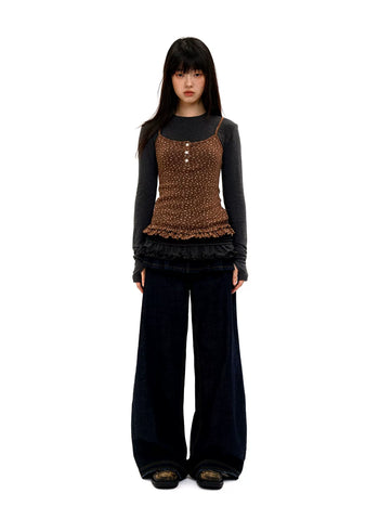 [Moromoro2] Floral Lace Hem Camisole