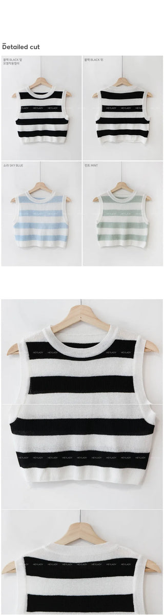 Striped sleeveless top