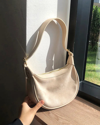 Suede Mini Two-Strap Shoulder Bag