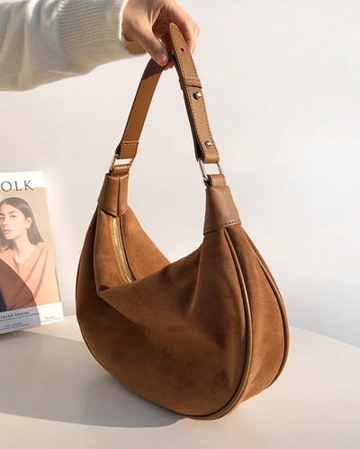 Suede shoulder bag