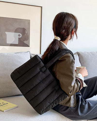 Down Big Square Quilted Daily Shoulder Bag